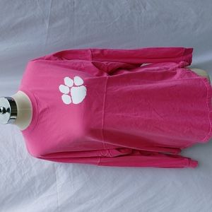 Ladies Clemson jersey, peach color, S, long sleeve, floral CU on back